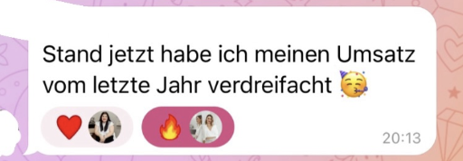 Kundinnen-Nachricht: Umsatz vom letzten Jahr verdreifacht